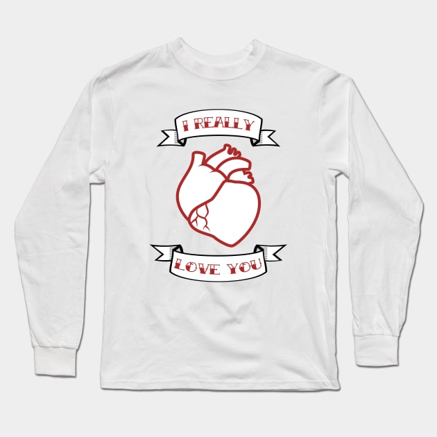 I Really Love U Long Sleeve T-Shirt by Zo8o